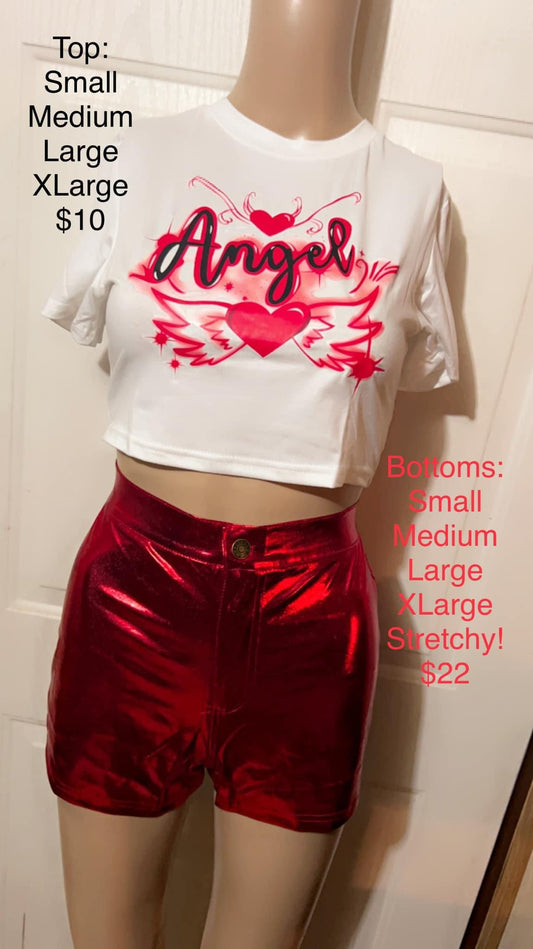 Red Medium Metallic Shorts