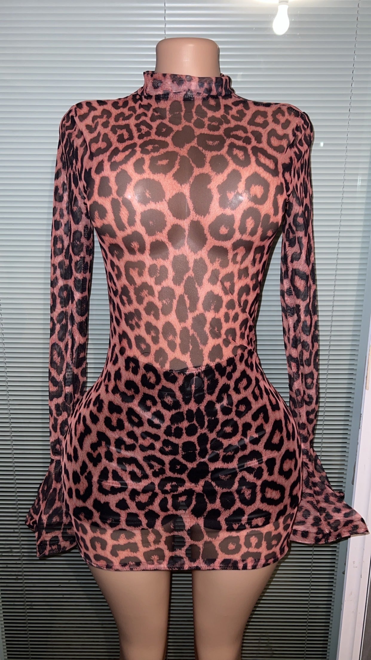 Leopard Mesh Dress