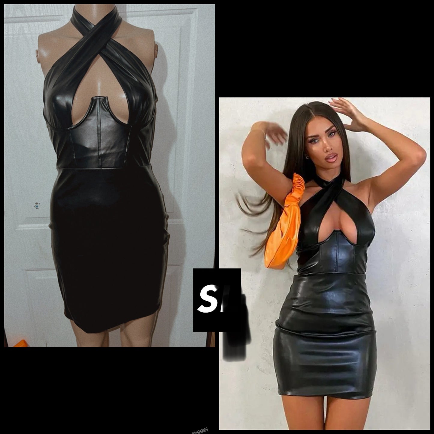 SMALL Leather PeekaBoo Dress